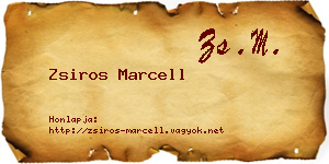 Zsiros Marcell névjegykártya